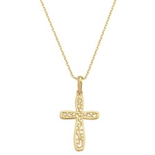 14K Gold Plated Cross Necklace for Women, Dainty Christian Religious Cross Pe...