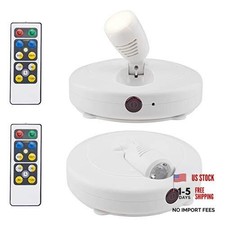 Wireless LED Spotlights 2 Pack Accent Light Puck Lights with 2 Remote, Indoor