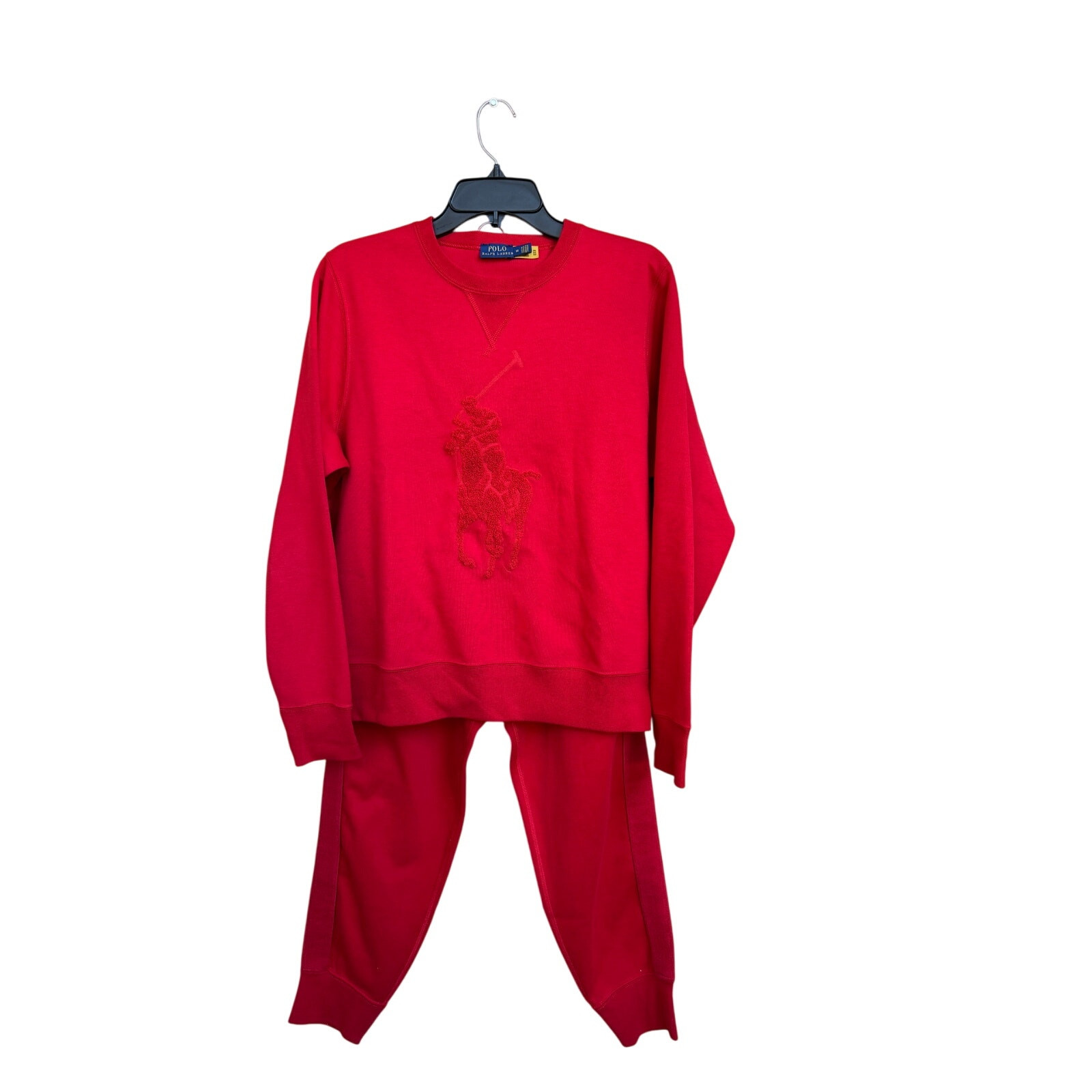 Polo Ralph Lauren Set Tuta Rossa Uomo M Big Pony Felpa Joggers