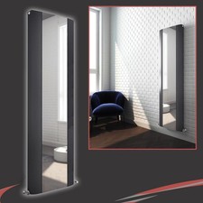Anthracite Aluminium Mirror Radiator CARIAD Double 470mm x 1700mm 7102 BTUs