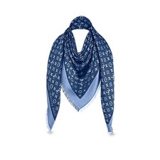 louis vuitton Tuch, blau, 140 x 140 Seide/ Wolle