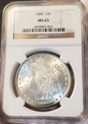 * 1885 P * NGC MS65 BLAZING WHITE GEM!! GORGEOUS PQ MORGAN SILVER DOLLAR #063