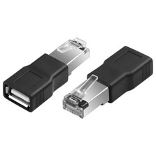 2 PCS USB To RJ45 Ethernet Adapter USB 2.0 Female To RJ45 8P4C Male Black