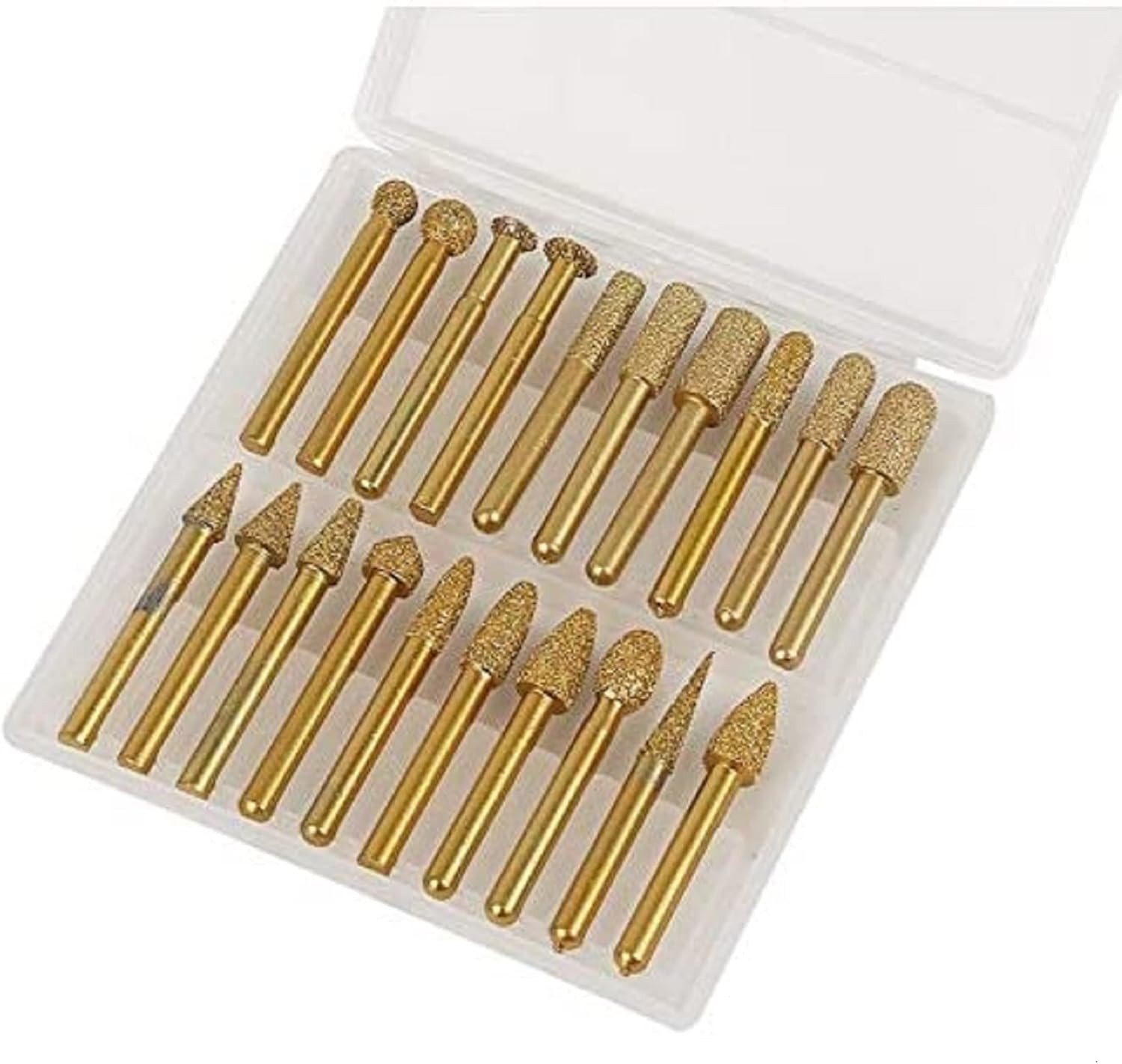 KATSU 20 Pezzi Set Frese Diamantate Professionale per Incisione e Molatura - 1