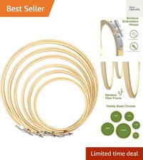 6 Pieces Embroidery Hoop Set Circle Cross Stitch Hoop Ring 4 inch to 10 inch ...