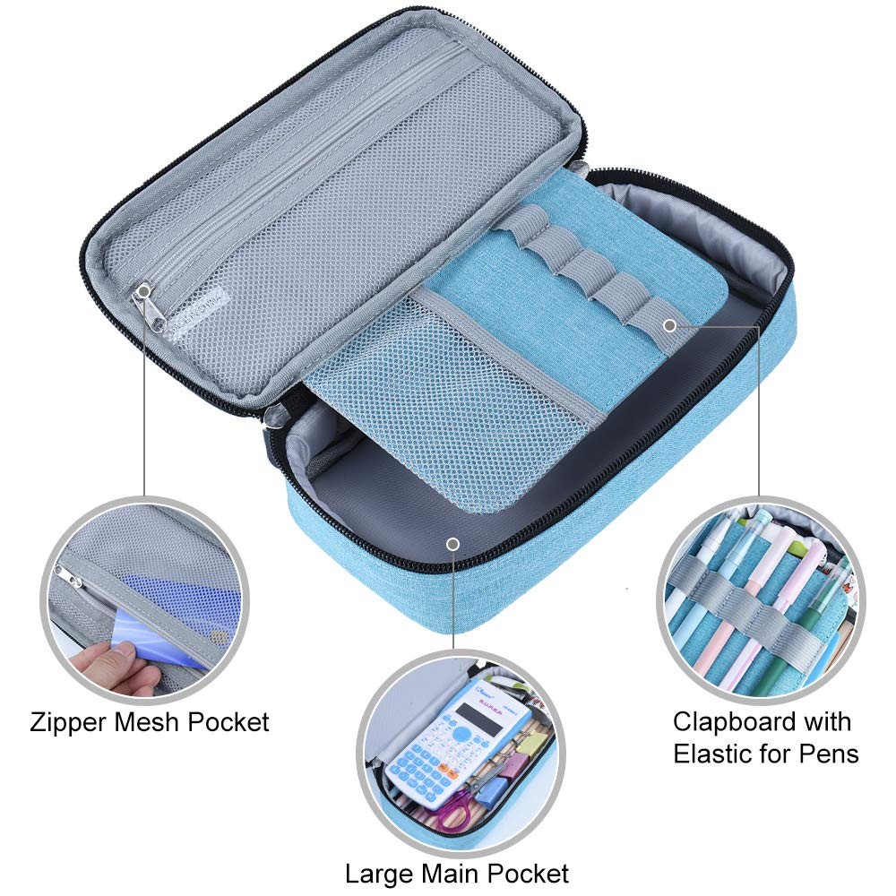 Chelory Big Pencil Case Large Capacity Pencil Bag Pouch Portable Pen Pencil M...