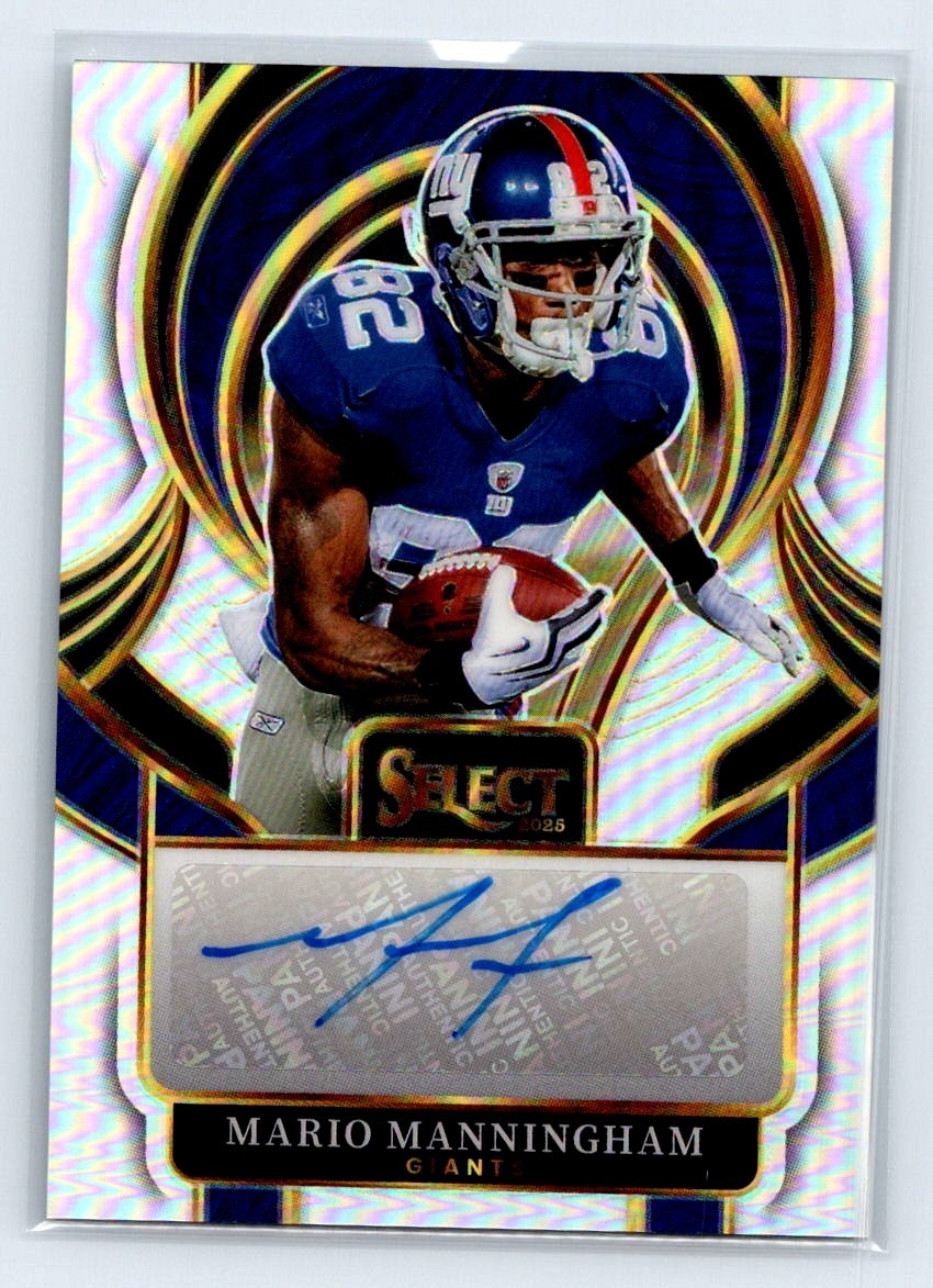 2025 Panini Select Select Signatures Mario Manningham #SIP-MMM Silver Prizm AUTO