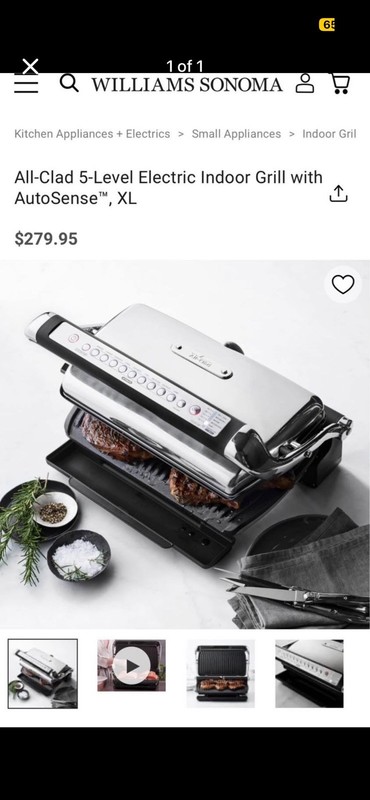 All-Clad 5-Level Indoor Electric Grill with AutoSense, XL-Williams Sonoma|44879