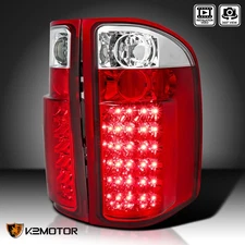 Red Fits 2007-2013 Chevy Silverado 1500 2500HD 3500HD LED Tail Lights Left+Right