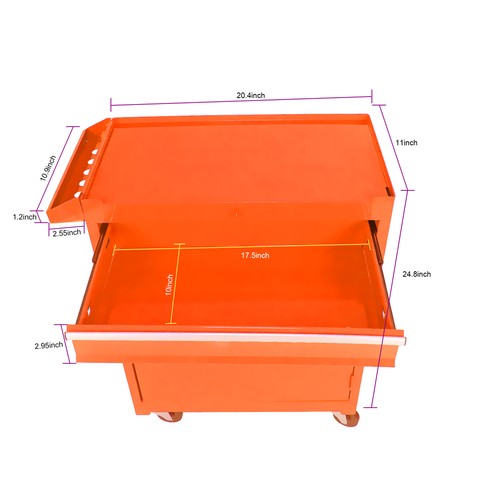 5-Drawer Rolling Tool Chest Tool Organizer Adjustable Shelf for Garage Workshop - Picture 36 of 36