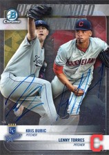 Kris Bubic Lenny Torres signed baseball card 2018 Topps Bowman Chrome #RVBT