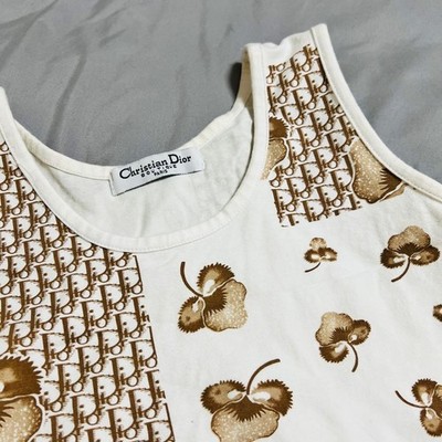 USED CHRISTIAN DIOR FLORAL PATTERN TANK TOP GOOD | eBay