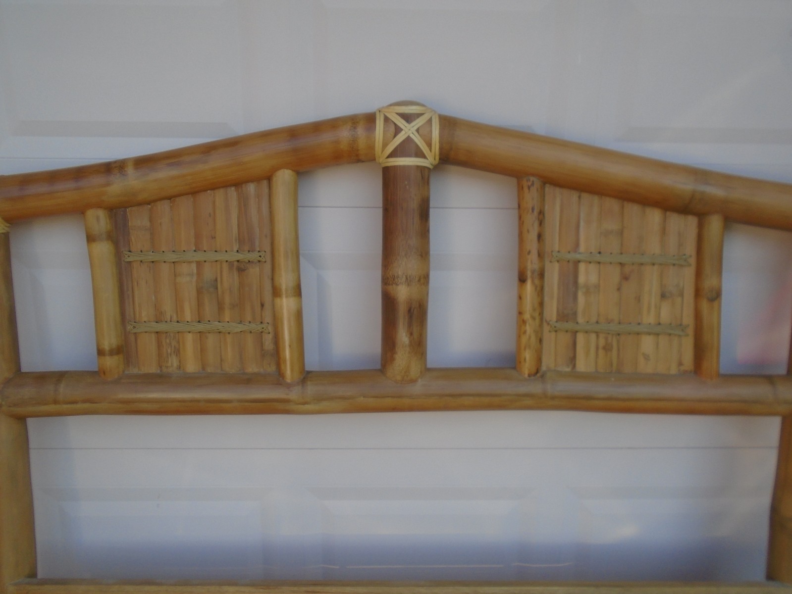 Thick Bamboo queen size Headboard Rattan West Indies British Colonial Boho Chic