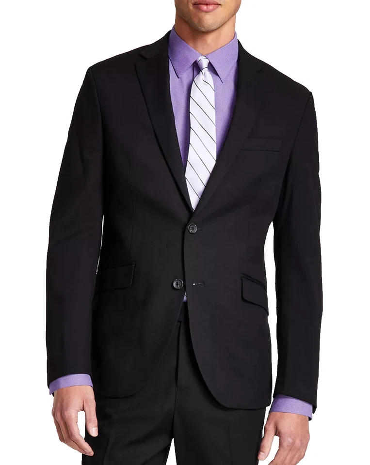 Jaqueta masculina Kenneth Cole 36S 29x30 calça preta pronta flexível slim fit nova com etiquetas - Imagem 3 de 4