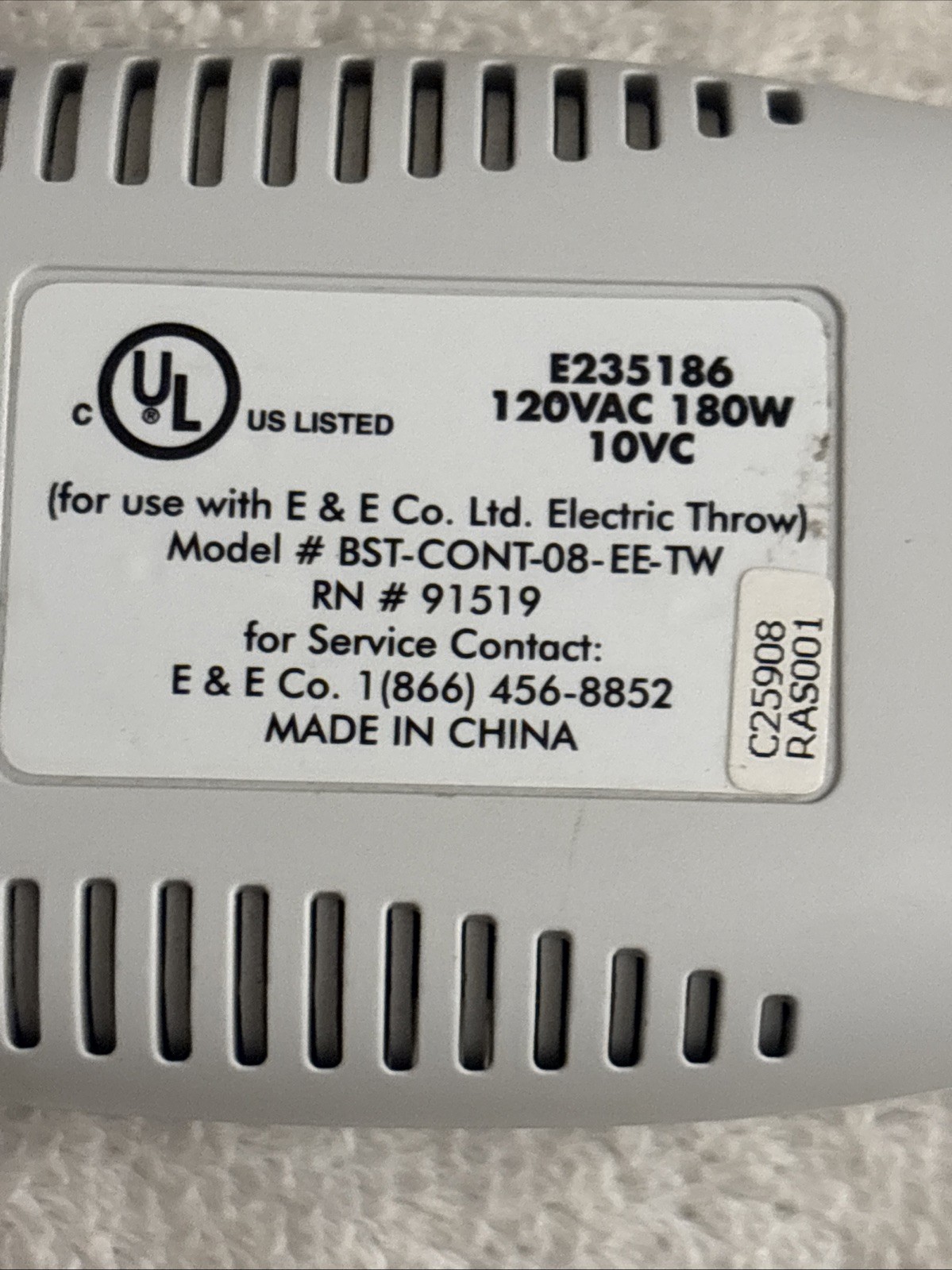 Beauty Rest Heated Electric Throw Blanket Remote Control  BST-CONT-08-EE-TW