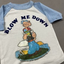 Vintage Popeye 'Blow Me Down' T-Shirt Sz Boy's L