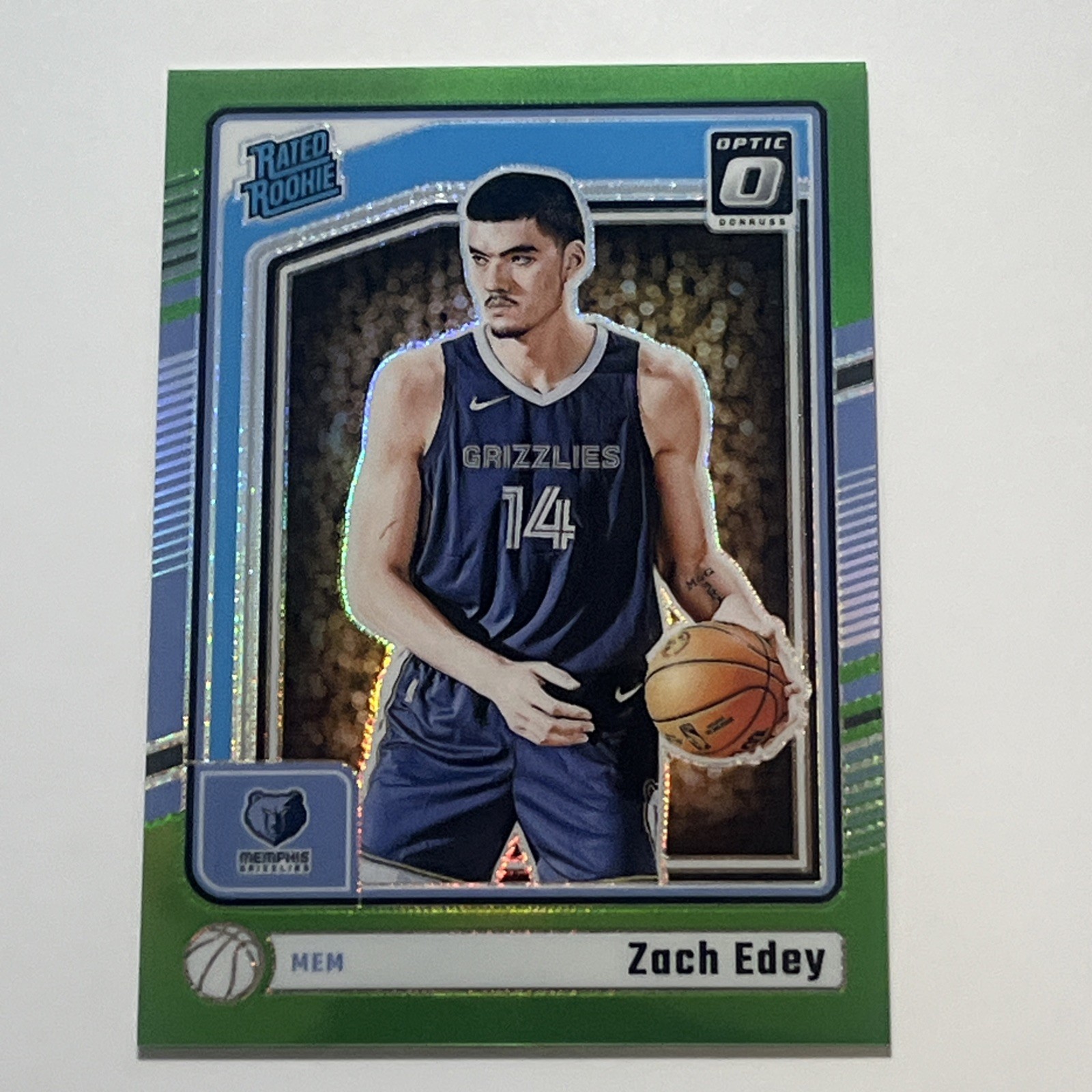 2024-25 Panini Donruss Optic Zach Edey Rated RC Lime Green /149 Grizzlies #288