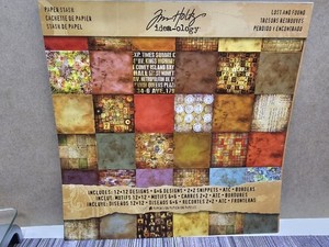 Tim Holtz Idea-Ology LOST & FOUND Paper Stash 35 Sheets RETIRED TH92825 12x12