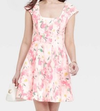 A New Day Women's Corset Woven Mini A-Line Dress Pink Floral Size 8