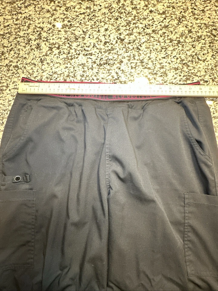 XLT COUTURE TOUCH Lote de 2 Pantalones Médicos Mujer NEGRO y Gris Bolsillo Carga Suave Foto 4 de 4