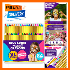 Face Paint Crayons for Kids, 84pcs Body Painting Makeup Set, Skin Safe Metallic