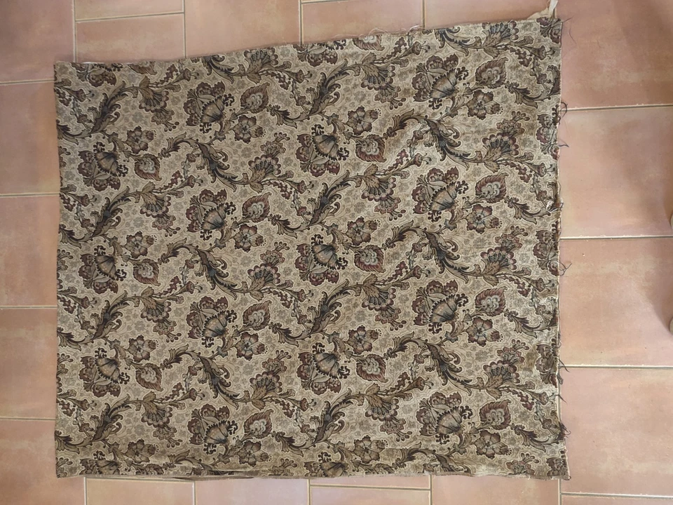 RARE TISSU ANCIEN AMEUBLEMENT Brocart Tapisserie Style BAROQUE XIXe (230x119 cm) - Photo 2/4