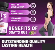 Goat's Rue 60 Capsules, 500mg, Moringa, Milk Thistle, Ashwagandha, Chamomile,etc