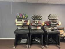 3 Melco AMAYA Commercial/Industrial Embroidery Machine w/Accessories/ HatDrives