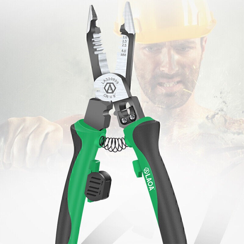 Electric Wire Crimper Tool with Stripper Cutter and Insulated Pliers  