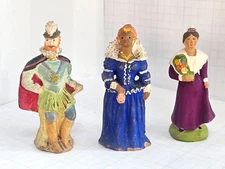 Vintage French Provençal Village 3 Figurine Set