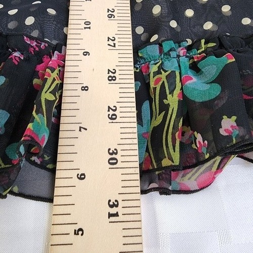 Johnny Martin Sheer Floral Polka Dot Print Long Sleeve Dress Size 1 - Picture 6 of 6