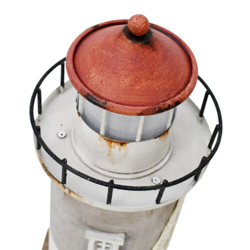 Wooden Nautical Lighthouse Decor with Light Rustic Ocean Sea Beach Handcrafted - Picture 6 of 9