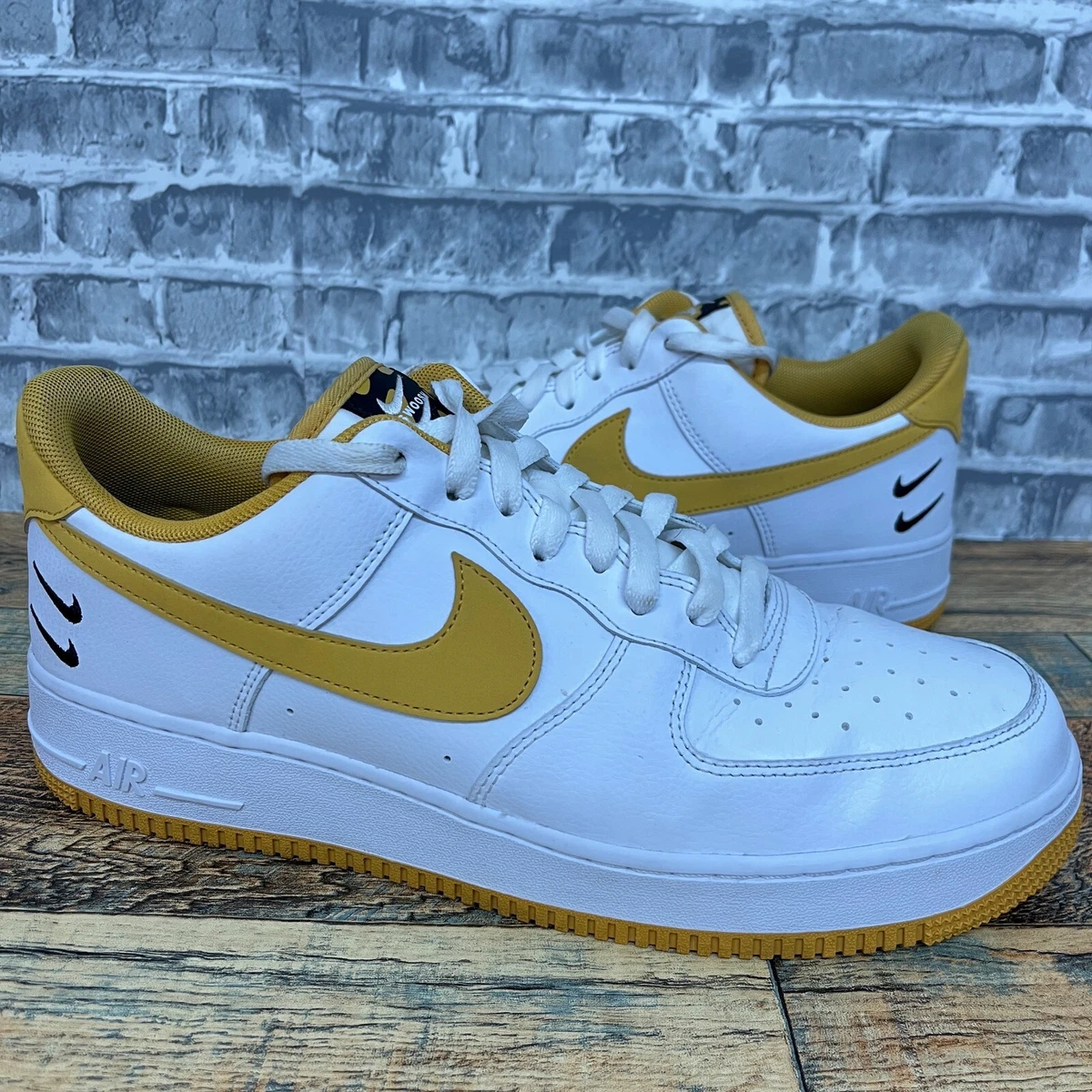 100 - nike air epic white gold sneakers at  - Nike force Air Force 1  07 LV8 Double Swoosh White Light Ginger CT2300 - StclaircomoShops