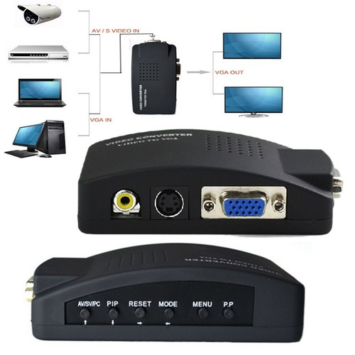 S-Video AV To VGA Adapter RCA AV To VGA Converter for PC Monitor - Afbeelding 3 van 12