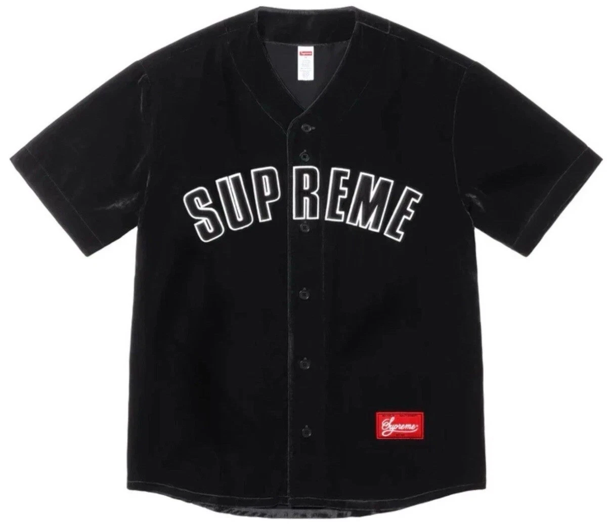 Maillot de baseball velours noir Supreme taille M ?