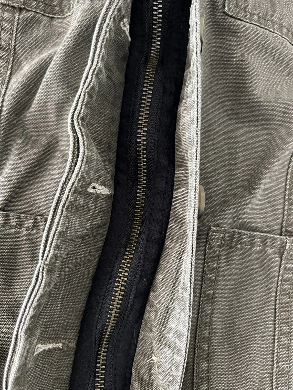 VETEMENTS LA Hearts Utility Jacket Felpa con Cappuccio Verde Tela Nera Taglia S Cerniera