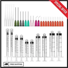Glue Applicator Syringe with Blunt Tip Needle and Cap, for Liquid, Glue, Ink, Pe