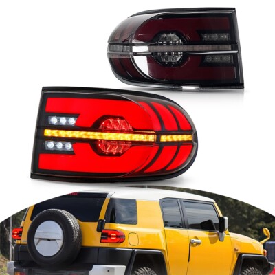 LED Rear Tail Lights For Toyota FJ Cruiser 2006-2020 Start UP Animation Smoked