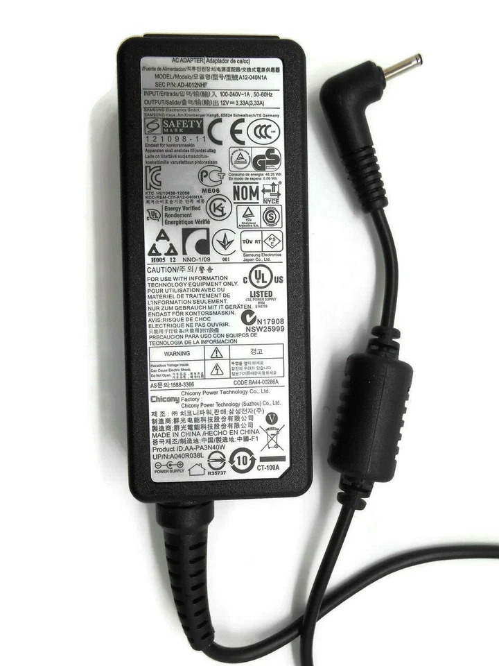 Cargador Original OEM Samsung Chromebook XE303C12 Adaptador de CA Foto 2 de 3