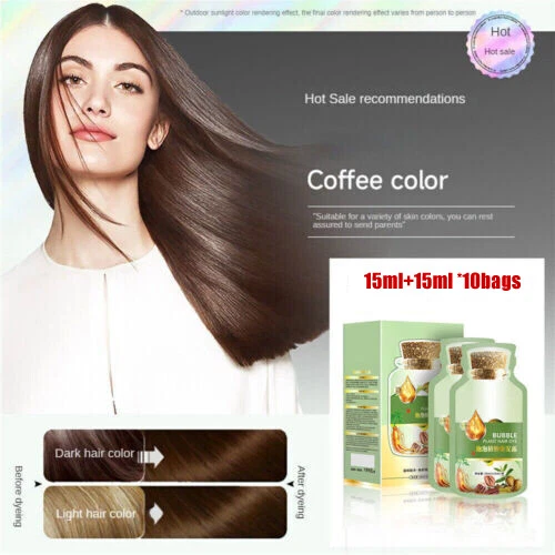 30mlx10 packs Natural Plant Hair Dye New_Botanical Bubble Hair Dye Shampoo Color - Picture 11 of 15