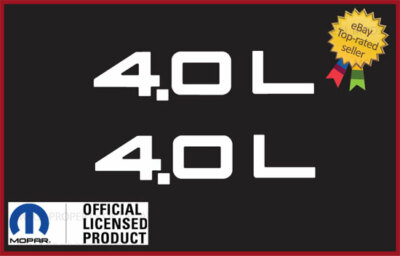 (2x) 1997  -2006 Jeep Wrangler 4.0L logo TJ side decals stickers White SJ3Y9