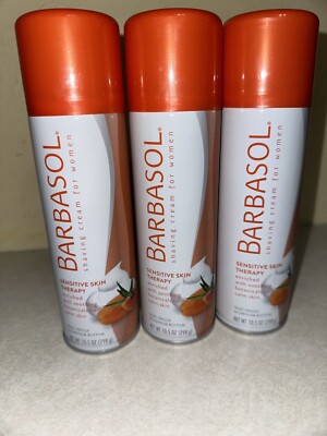3 PACK BARBASOL SENSITIVE SKIN THERAPY Shaving Cream for Women 10.5oz mango HTF