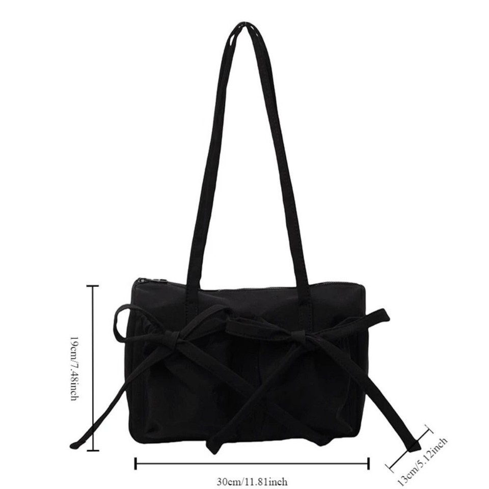 Zipper Closure Bow Tote Bag Casual Bow Shoulder Bag Women eBay