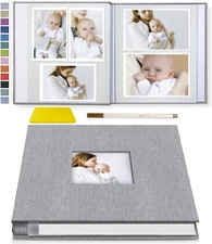 Popotop Photo Album Self Adhesive with Picture Display Window,40 Pages DIY Baby 