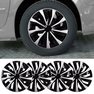 15'' Set of 4 Snap On Full Hub Caps Wheel Covers fit R15 Tire & Steel Rim US