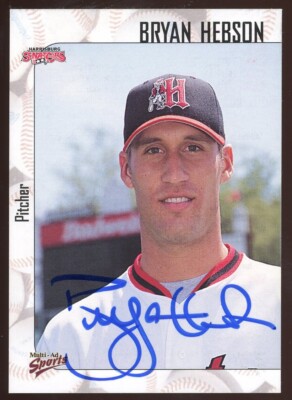 2000 Harrisburg Senators BRYAN HEBSON Signed Card autograph