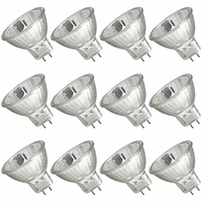 35-Watt MR11 GU4 Bulb 12V 3000K Dimmable Glass Cover 12-Pack