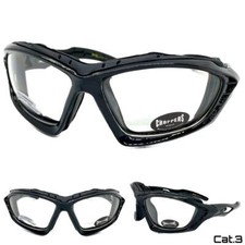 MOTORCYCLE BIKER Riding Driving Padded Protective SUN GLASSES Goggles Clear Lens
