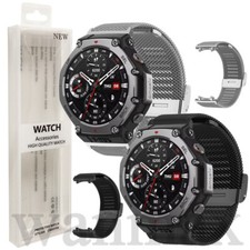 Metal Strap Milanese Watch Band For Amazfit T-REX3 Replacement Siliver / Black