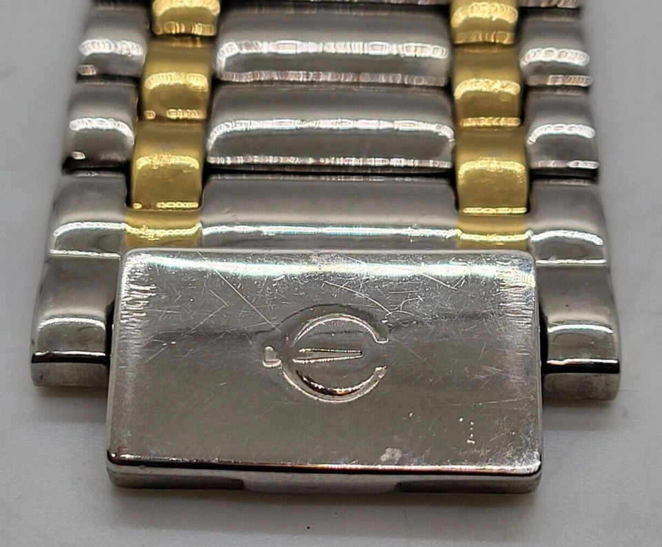 Vestido de data unissex Elgin Swiss FG003 dois tons prata/ouro, comprimento de 7 polegadas - Imagem 3 de 4